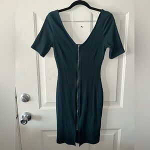 Iris Teal Ribbed Mini Dress